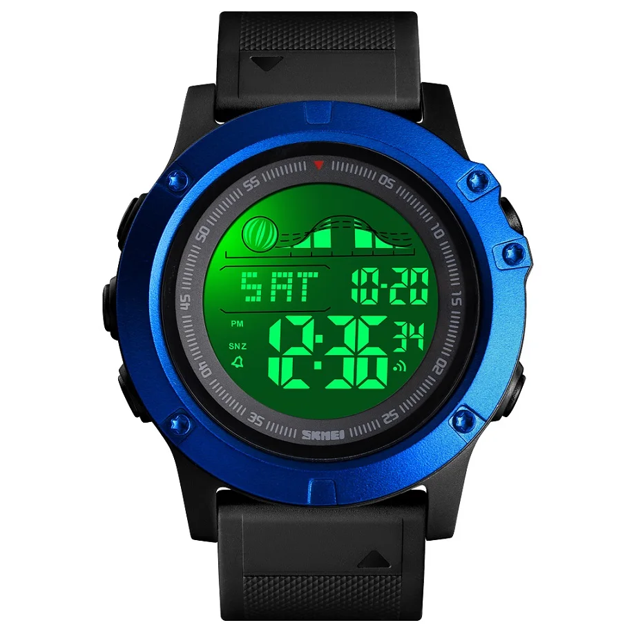 Blue SKMEI, мужские спортивные часы, модные, повседневные, светодиодный, цифровые, для улицы, водонепроницаемые, мужские, обратного отсчета, двойное время, наручные часы, Relogio Masculino - Цвет: Blue