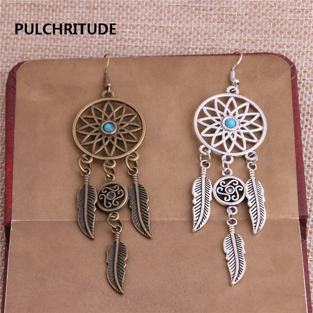 PULCHRITUDE 4 шт./лот металлическая античная серебряная бронза перо очарование Ловец