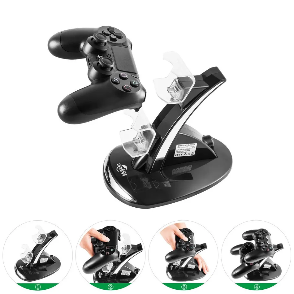 Waterlowrie Dual USB Gamepad зарядная станция для PS4 двойная ручка Charge sony Игровые приставки 4