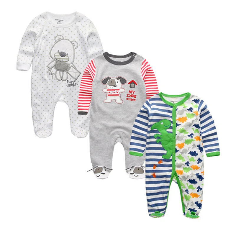 

2018 Unisex 2/3pcs/lot Baby Rompers 0-12M Pajamas Newborn Clothing Set Baby Girls Clothes Baby Boy Clothes O-Neck Roupa de bebe