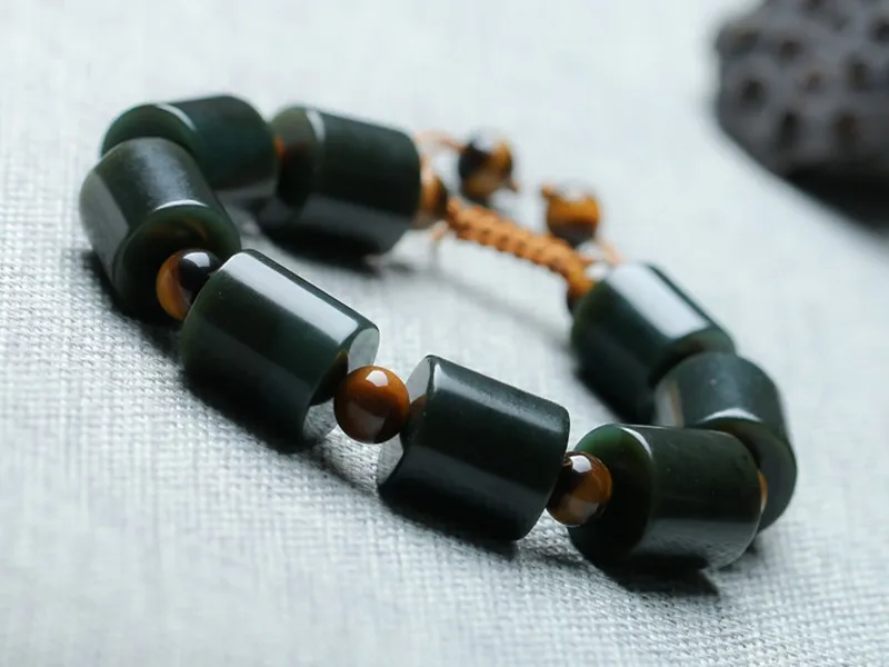 Мужские браслеты из темно-зеленого камня модные ювелирные украшения | Дом и сад