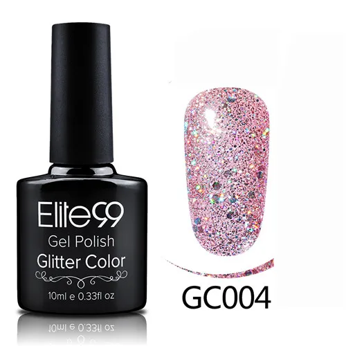 GC004 Elite99 10 мл УФ гель лак для ногтей Блестящий Цветной Гель-лак замачиваемый Гель-лак для ногтей Полупостоянный УФ-гель - Цвет: GC004