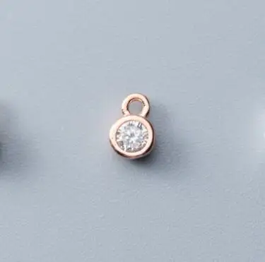 rose gold 1pcs 4 мм Мини Необычные AAA Циркон Круглые амулеты золото/розовое золото 925 пробы серебро орнамент маленькие Подвески DIY ювелирных изделий для женщин - Окраска металла: rose gold 1pcs