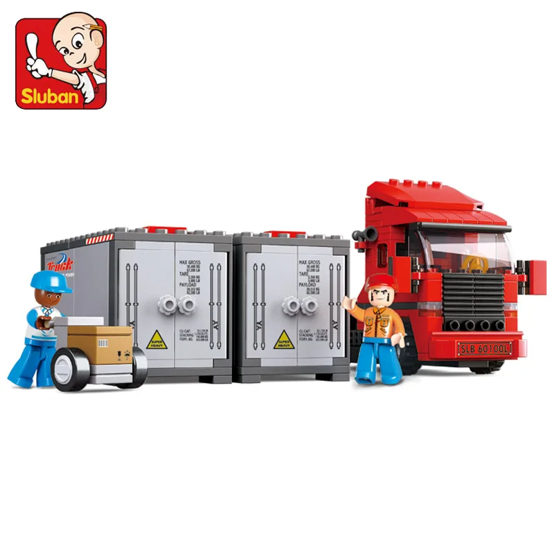 Модель Sluban строительные наборы совместимы с lego городской грузовик 520 3D блоки