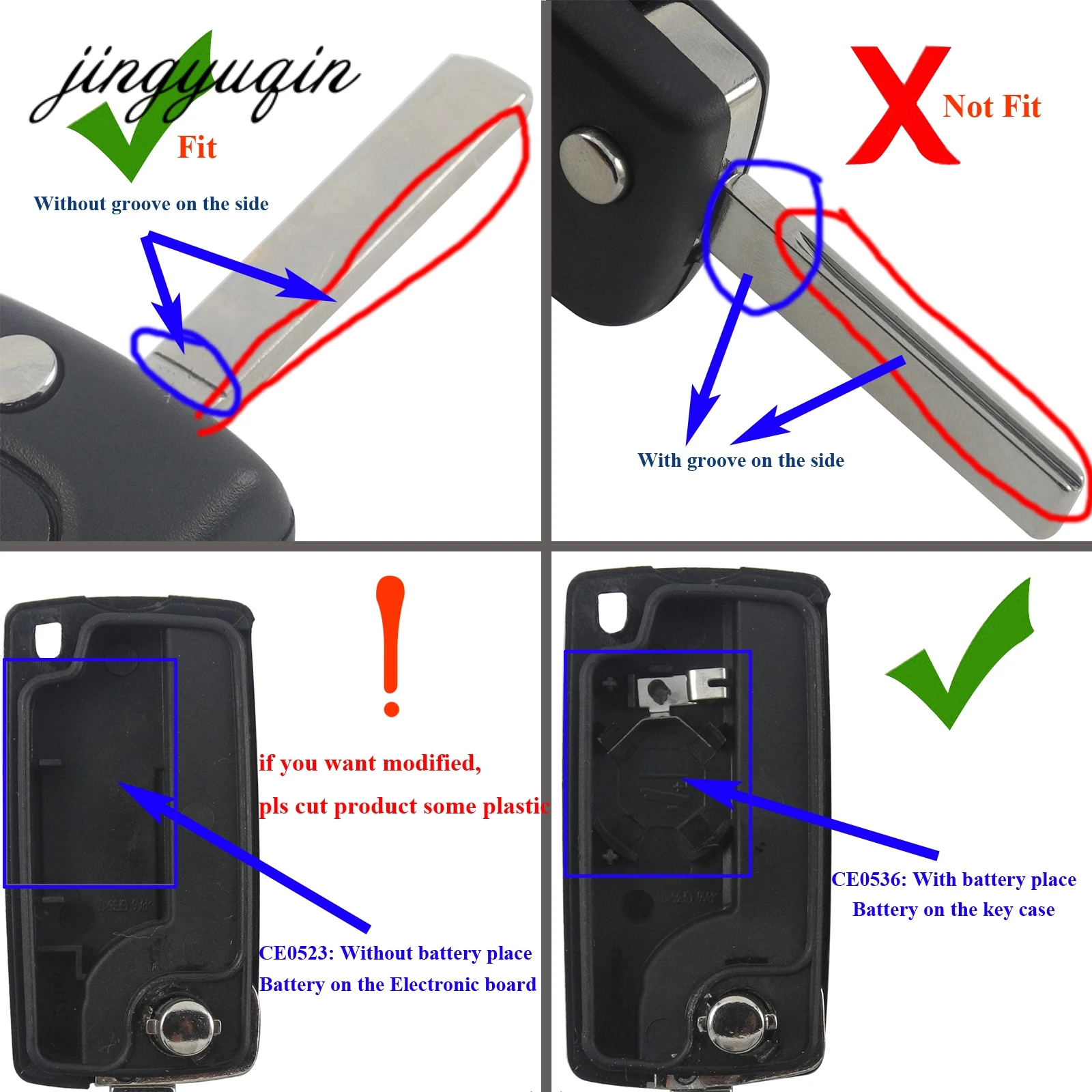 Jingyuqin 5 шт./лот HU83/VA2 лезвие для CITROEN C2 C3 C4 C5 C6 Picasso XSARA GRAND модифицированный 3