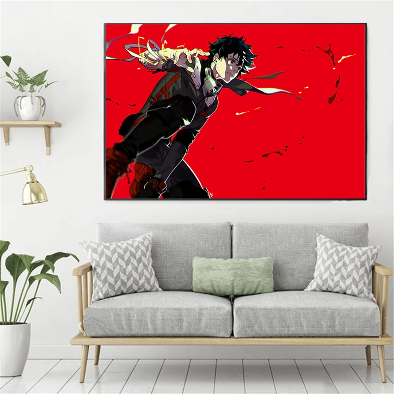 Злодей Deku My Hero Academia художественные обои холст постер картина маслом Настенная
