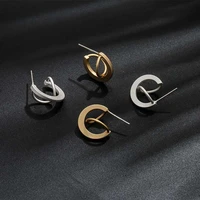 fashion woman earrings metal geometry geometric mini stud earrings classic trendy irregular gold earrings women fine jewelry