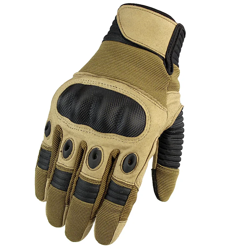 khaki Refire gear армейские военные тактические перчатки мужские Пейнтбольные страйкбол карбоновые кастеты полный палец перчатка противоскользящая велосипедная Боевая рукавица - Цвет: khaki