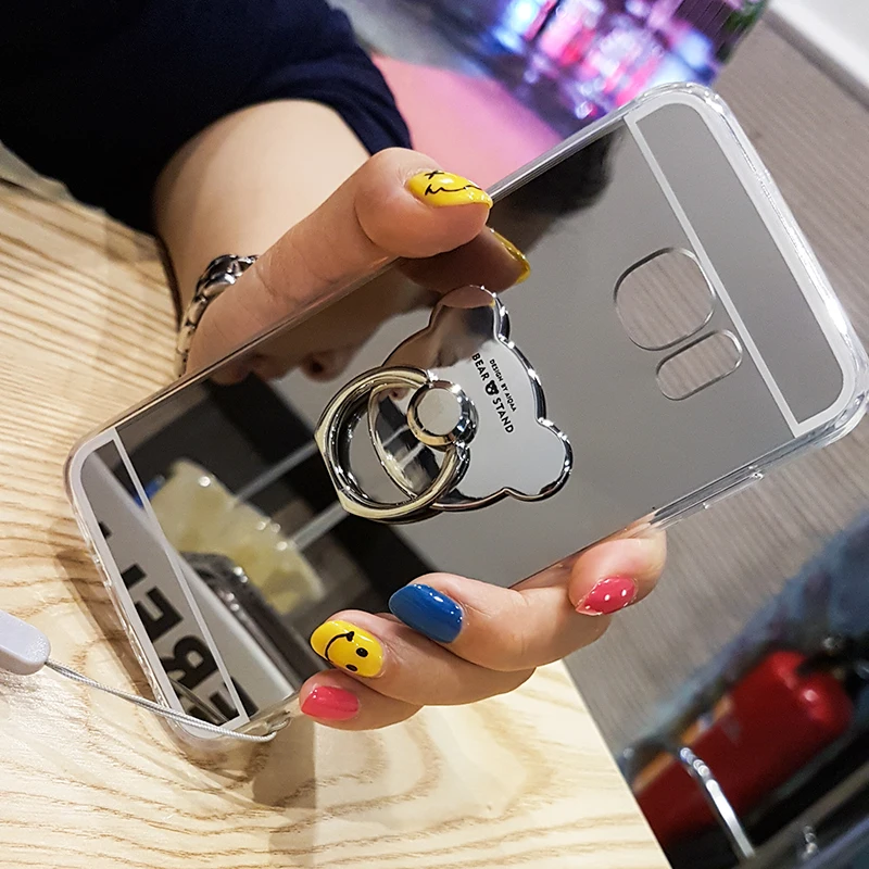 Мягкий силиконовый Зеркало чехол для телефона Samsung Galaxy S5 S6 S6E s7 s7e s8 s9 плюс 4