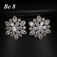 be8 brand flower shape crystal stud earrings for women trendy jewelry travel party show brincos pendientes brinco feminino e 226
