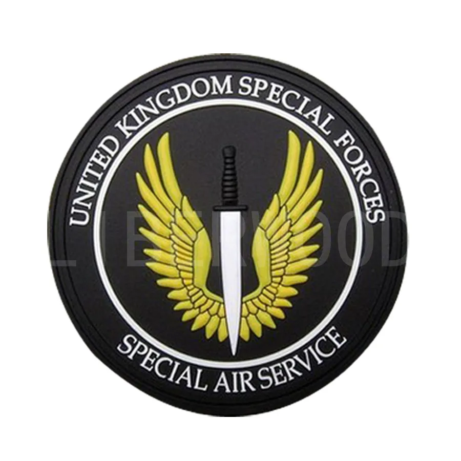PVC-SAS GIGN RAID Франции армии ПВХ патч Британский S.A.S. SAS GIS Италия спецназ 3D ПВХ крюк петля Резиновый патч OPS Тактический значок - Цвет: PVC-SAS