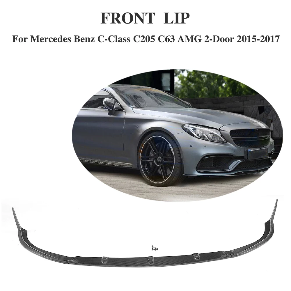 

Carbon Fiber Car Racing Front Bumper Lip for Mercedes-Benz C Class C205 C63 AMG Coupe 2 Door 2015-2017 Car Accessories