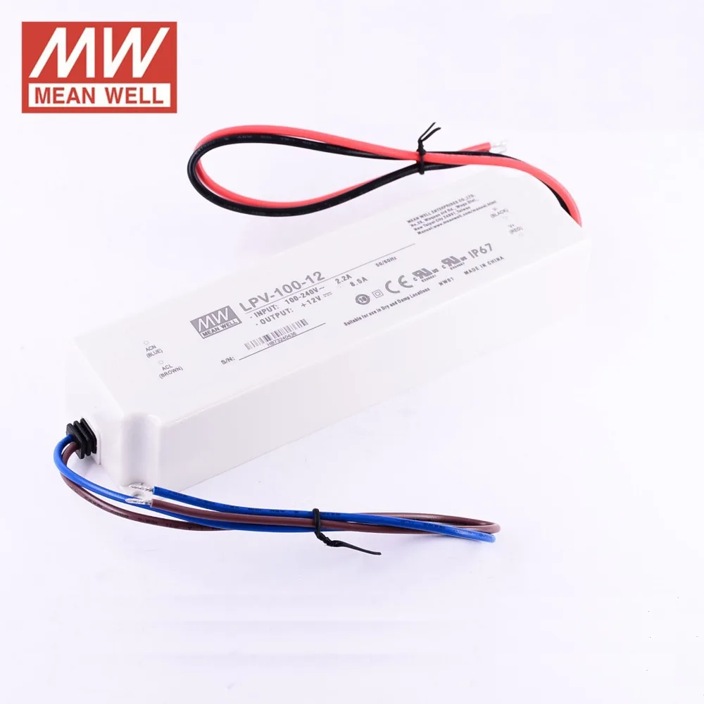 блок питания регулируемый MEANWELL LPV-100-12 AC DC 100 Вт 8.5A 12 В СВЕТОДИОДНЫЙ Источник