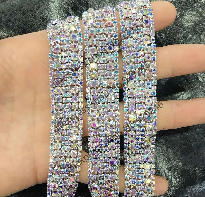 

Бесплатная доставка 90 см красочные стразы ab crystal цепи ярд одежды платье для танцев отделкой Вышивание на декоративные стразы
