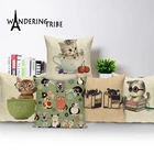 Наволочка с кошкой, черно-белые декоративные подушки, Наволочка на подушку, сиамская кошка, декоративные наволочки, Прямая поставка