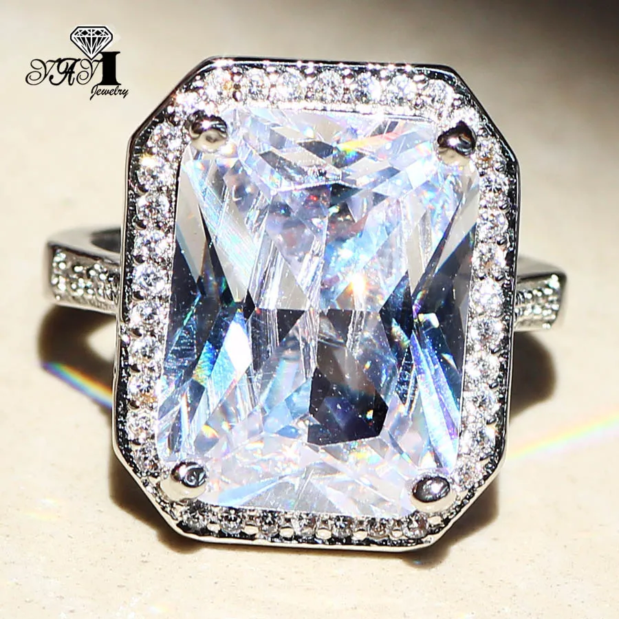 Ювелирные изделия YaYI Мода Принцесса огромный 7.8CT серебро белый циркон Цвет