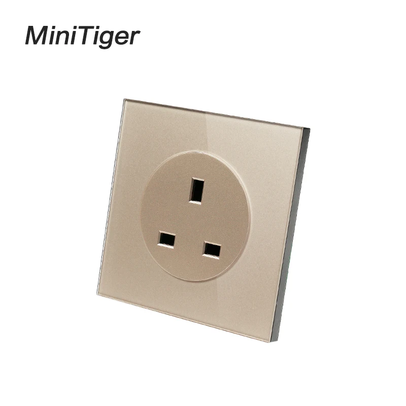 Новое поступление 2019 настенная розетка Minitiger со стеклянной панелью 13 а стандарта