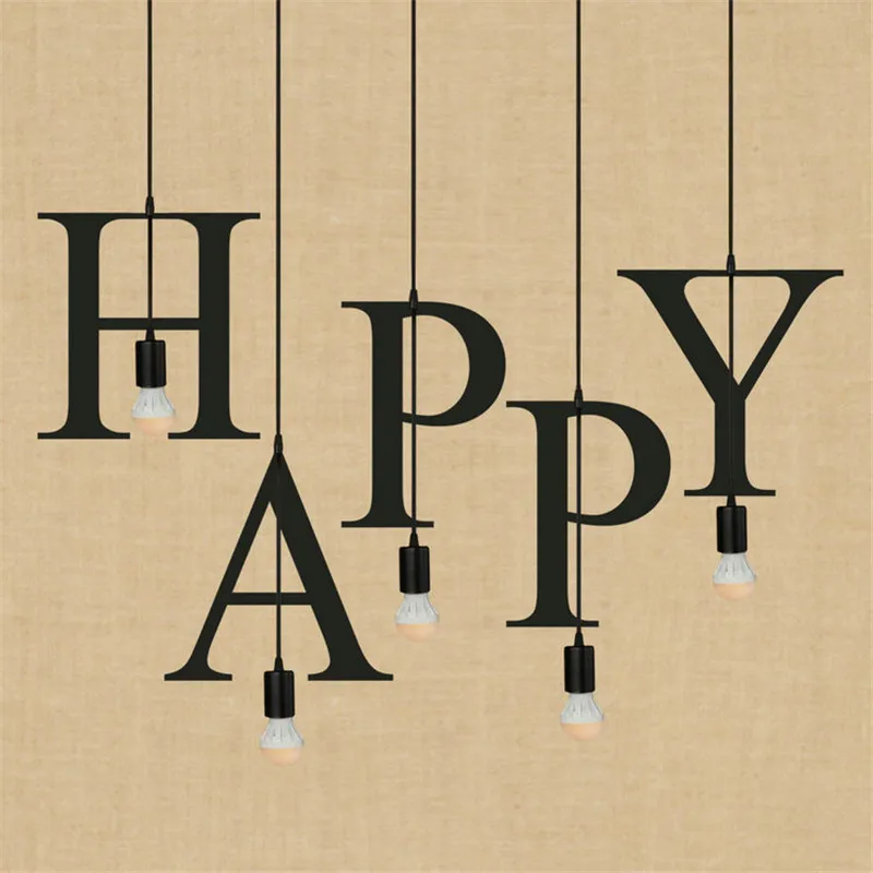 Лофт стиль английские буквы DIY Портфолио Железный Droplight промышленные винтажные