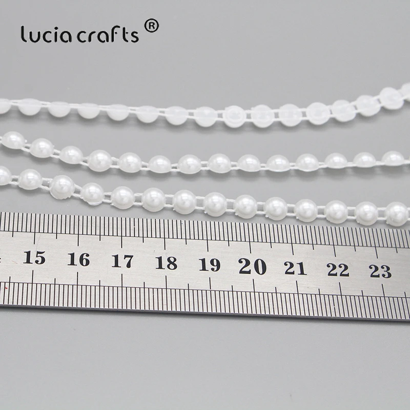 Lucia Crafts, 2 года/партия, АБС-пластик, слоновая кость/белый, 2 линии, полукруглый искусственный жемчуг, плоская задняя сторона, отделка бусин, сделай сам, свадебное украшение для дома C0606