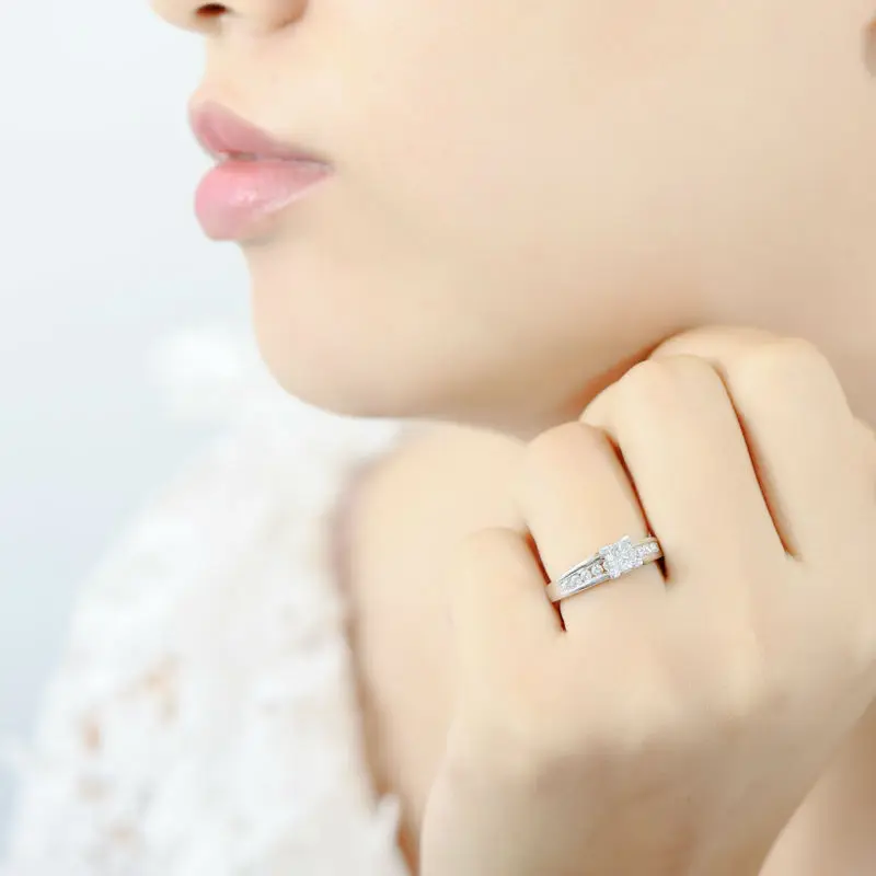 Серебряные кольца для женщин обручальное свадебное кольцо кубический циркон CZ