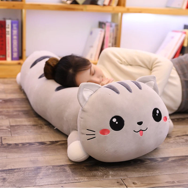 70 130 см аниме длинная подушка в виде кошки плюшевая игрушка мягкая животного