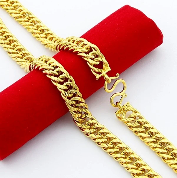 new arrival 24k gold GP 8mm cable chain necklace for men 52cm long! Wholesale women's jewlery top quality | Украшения и