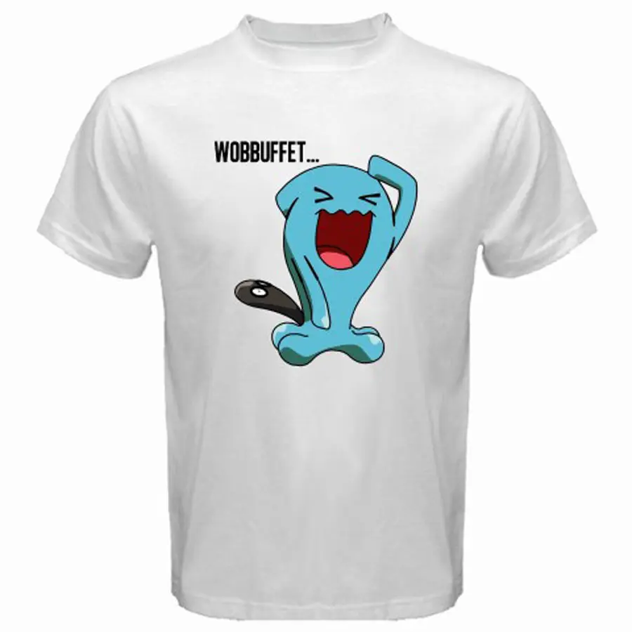 Pokemon стартер * Wobbuffet мультфильм аниме Для мужчин белая футболка Размеры S до 3XL|white