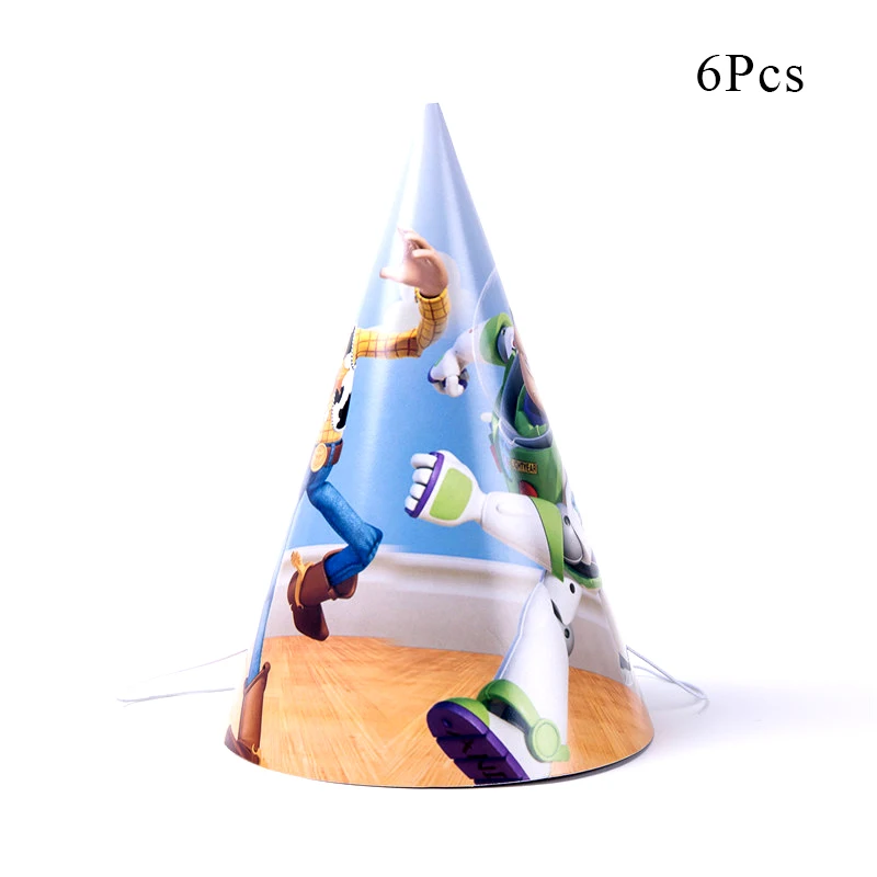 Paper hat x 6 Из мультика «История игрушек» древесный Базз Лайтер декоративная бумага для вечеринок чашка тарелка шляпа шары для детей день рождения поставки MG04 - Color: Paper hat x 6