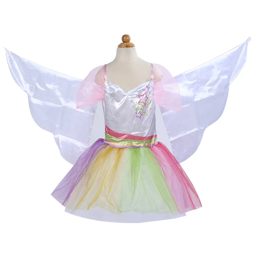 Creative Dress Up As Dance Unicorn Tutu Kids Cosplay Magical Fairy Wings Costumes Cute Girl Rainbow Party Princess | Детская одежда и