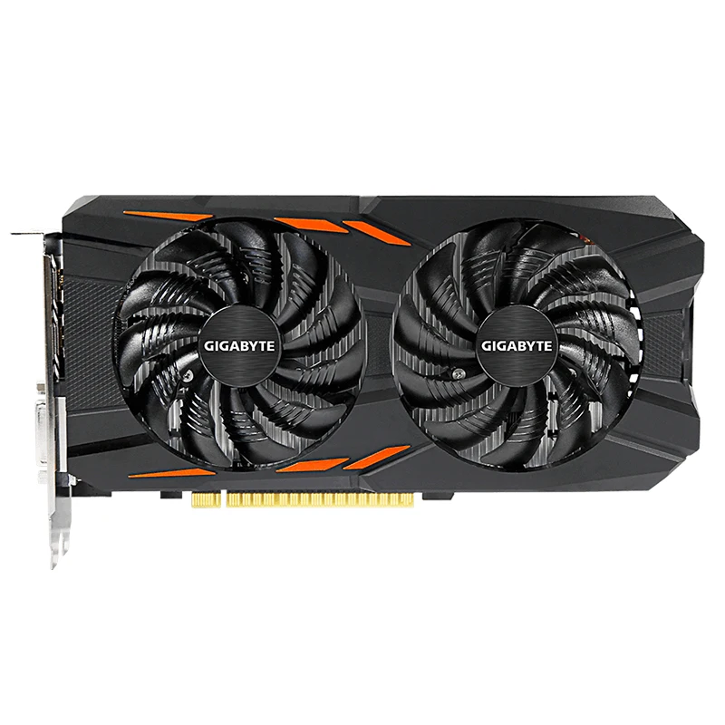 Gigabyte GTX 1050 Ti Windforce OC 4G интегрирована с 4 ГБ GDDR5 128 бит памяти WINDFORCE 2X защитная задняя