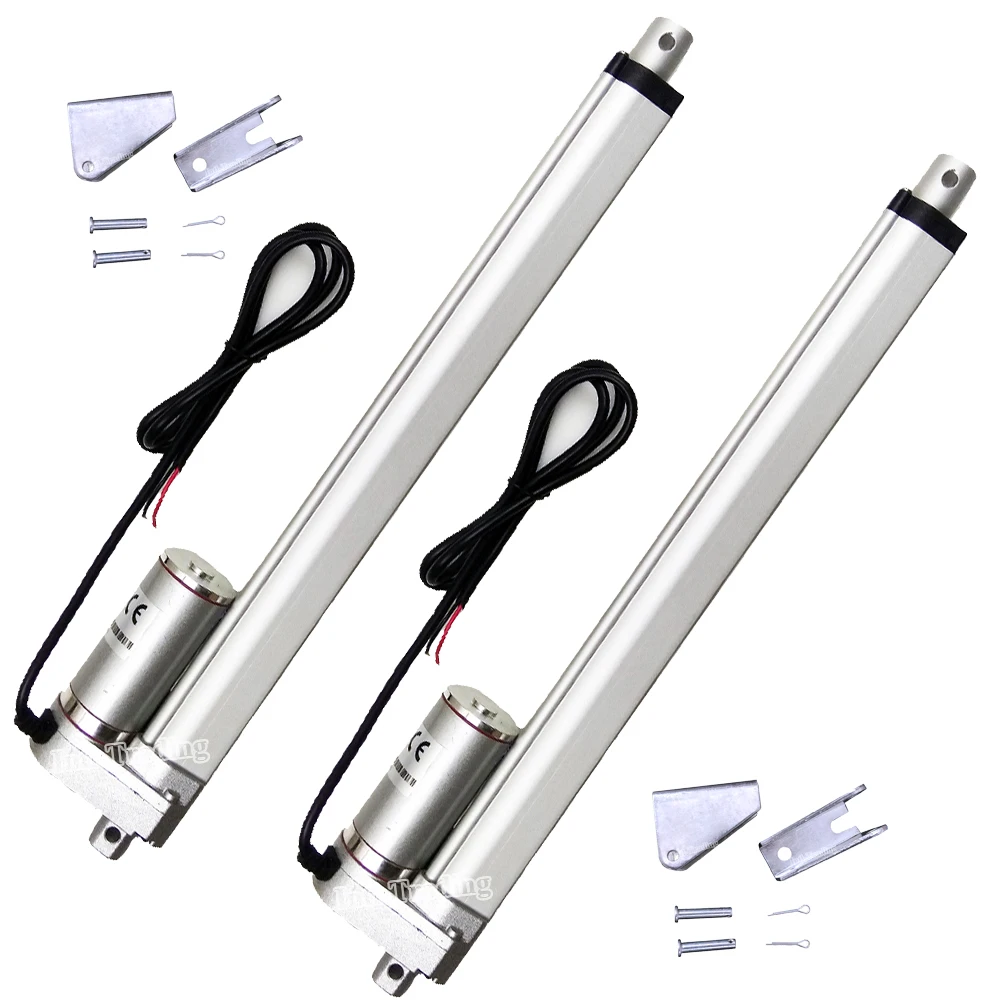Фото Set of 2 12" 300mm Stroke Linear Actuator 4mm/s12V DC 1500N/150KG/330lbs Lift Heavy Duty Electric Tubular Motor Waterproof IP65 Set of 2 12" 300mm Stroke Linear Actuator 4mm/s12V DC 1500N/150KG/330lbs Lift Heavy Duty Electric Tubular Motor Waterproof IP65