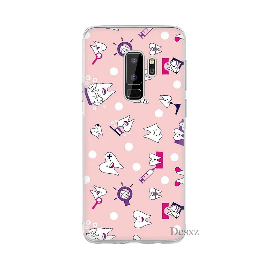 Чехол с милыми зубами для Samsung S3 S4 S5 S6 S7 Edge S8 S9 S10 Plus S10e Note 8 9 Жесткий