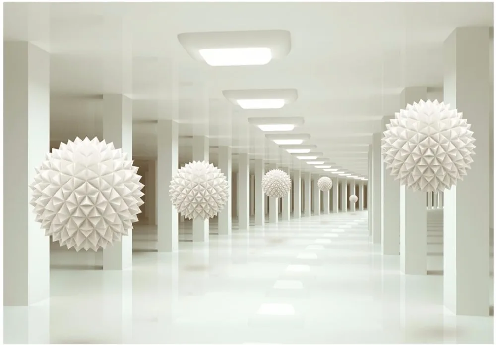 Beibehang papel де parede пользовательские обои 3d фото фрески стерео пространство белый шар абстракция пространство ТВ обои для стен 3 d