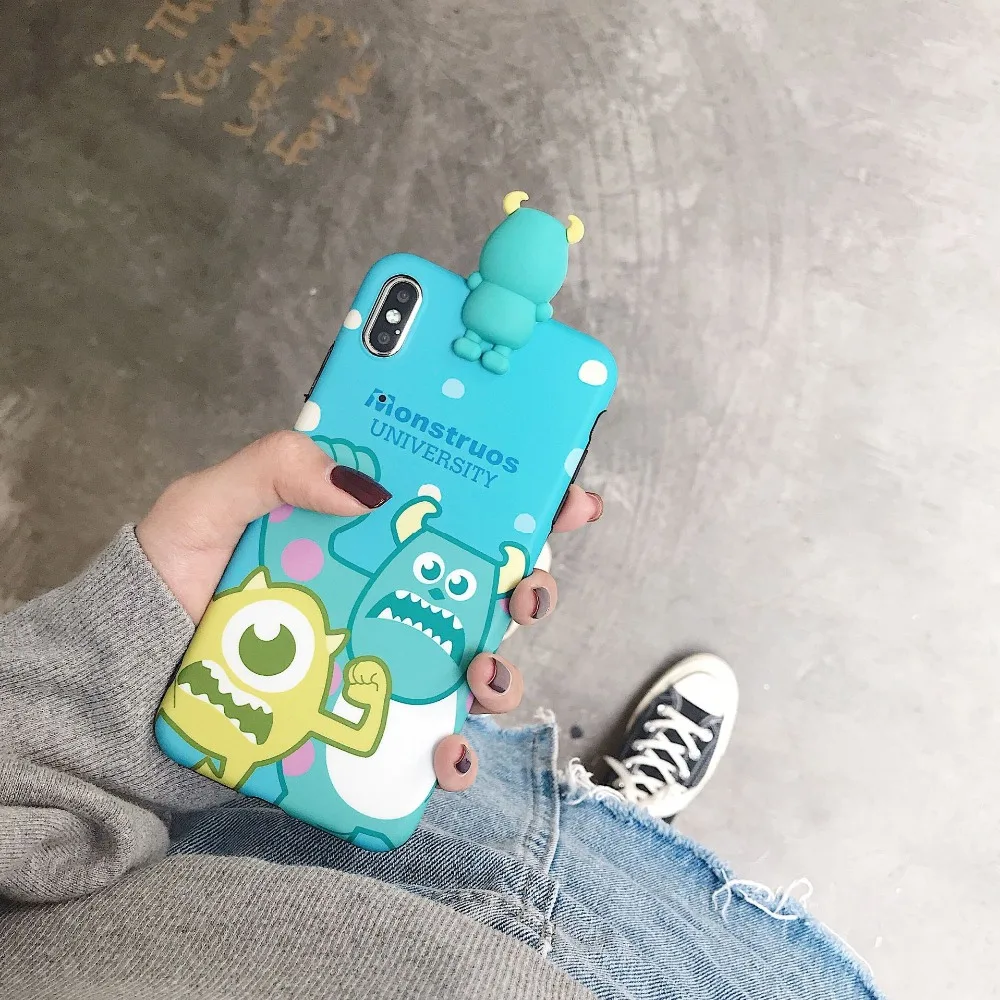 3D милый мягкий мультфильм монстров чехол для iPhone XS MAX/8 Plus Циклоп Телефон 6 7 S
