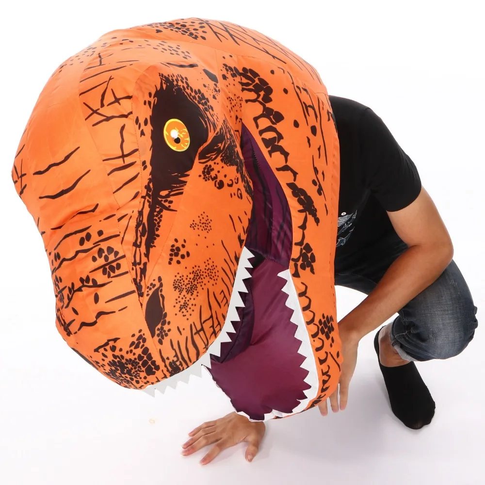 Надувной костюм динозавра T rex надувная маска талисман Вечерние Маски на Хэллоуин