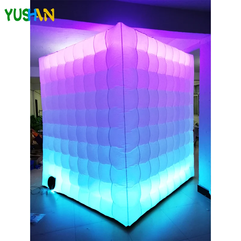 Фото 2.1m cube 2 zip doors photo booth backdrop stand With 50*50cm Small window & LED strips Lights Cabin Tent For Event decoration | Дом и сад