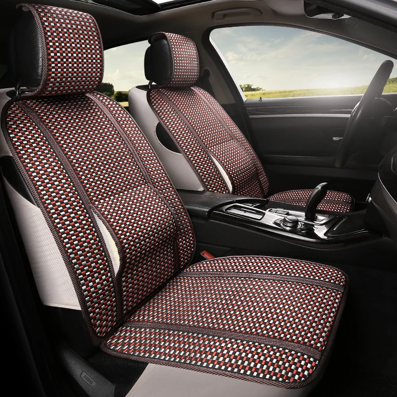 Linen Fabric Car Seat Cover Summer breathable seat cushion For VolksWagen Toyota Polo Chevrolet KIA BYD | Автомобили и мотоциклы
