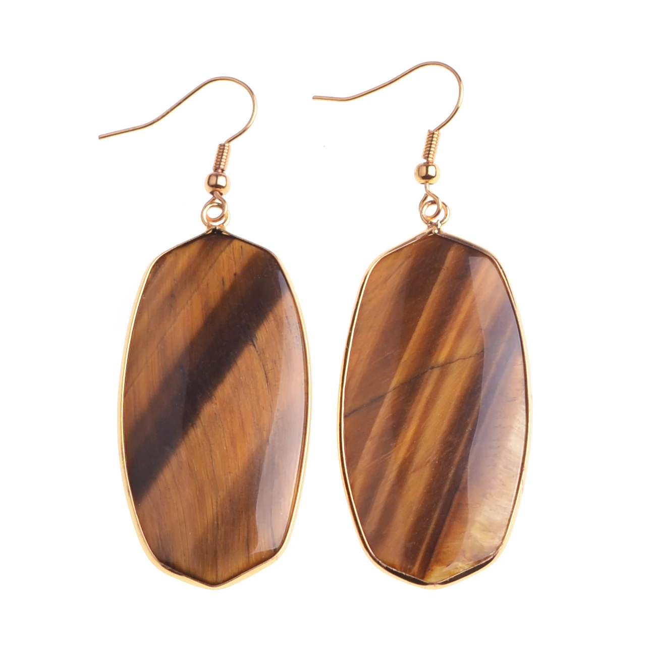 tiger eye SEVENSTONE овальной формы черный натуральный камень кристалл серьги-подвески из кварца модные украшения для женщин Aros Colgantes Индия бохо - Окраска металла: tiger eye
