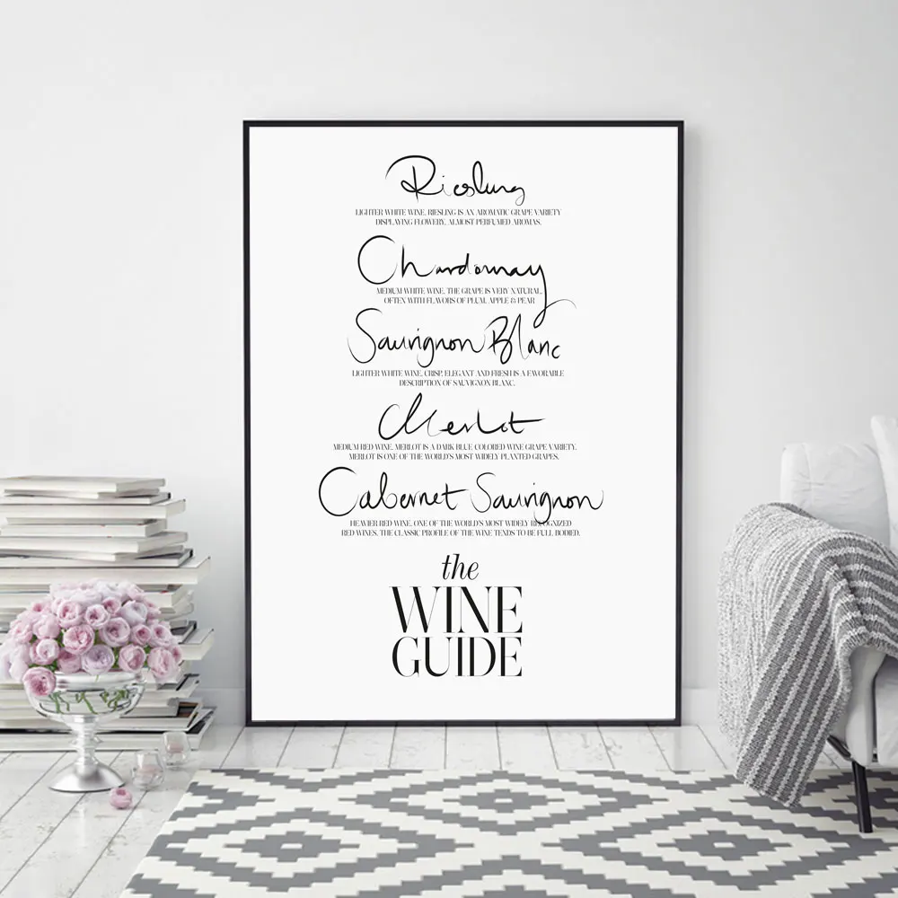 Coffee Guide Tea Posters And Prints Wine Champagne Wall Art Canvas Painting Wall Pictures For Laundry Room Modern Art Wall Decor