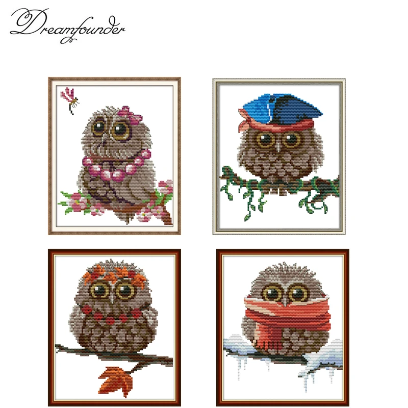 

Owl Series cross stitch kit aida 14ct 11ct count print canvas stitches embroidery DIY handmade needlework