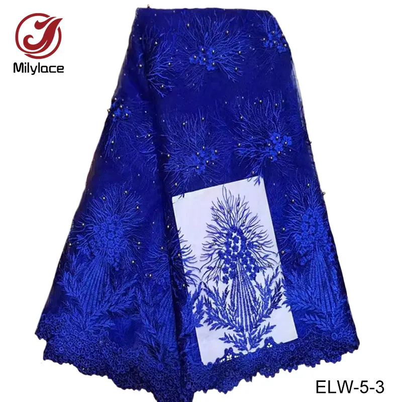 Лидер продаж французское кружевное свадебное платье ткань с бусинами для