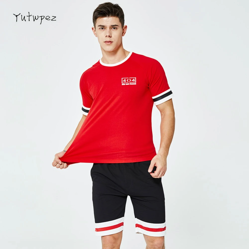 Летняя обувь для мужчин комплект из футболки с коротким рукавом 2 предметов топ +