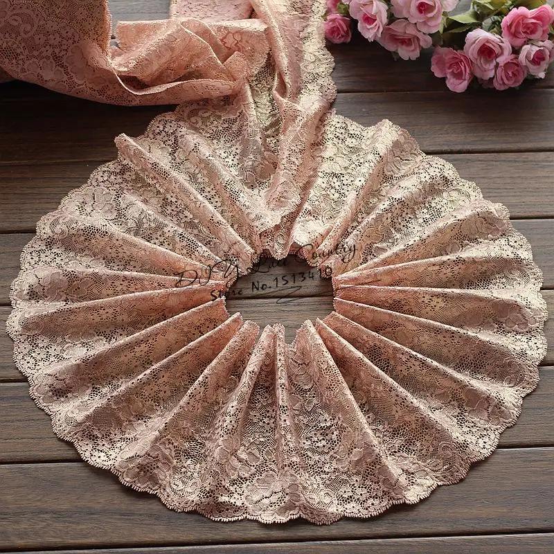 2 ярдов/партия 18 см широкая эластичная вышитая Цветочная Тюлевая кружевная