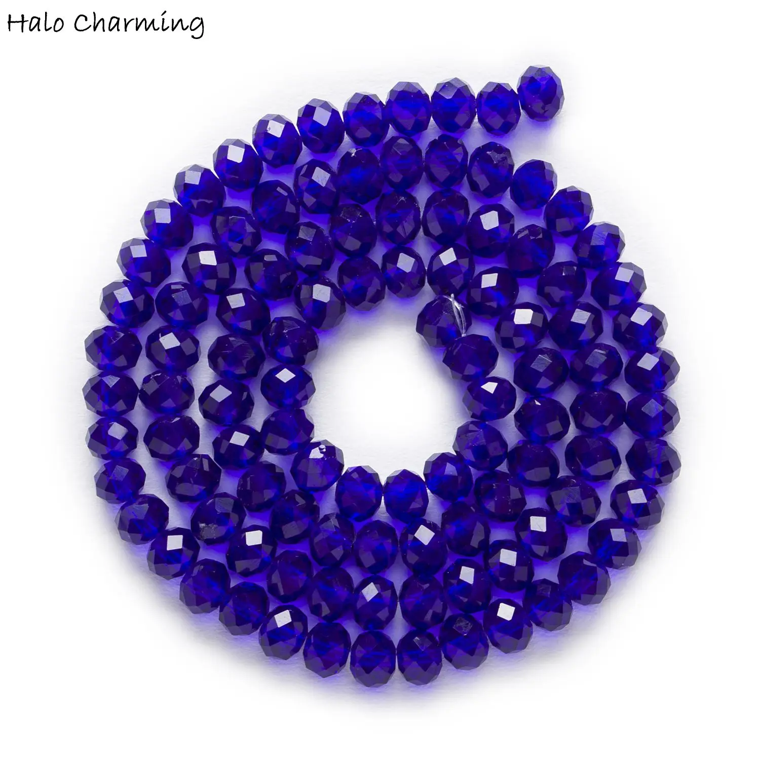 50 шт. темно синий кристалл СТЕКЛО Rondelle кварцевые граненые бусины для