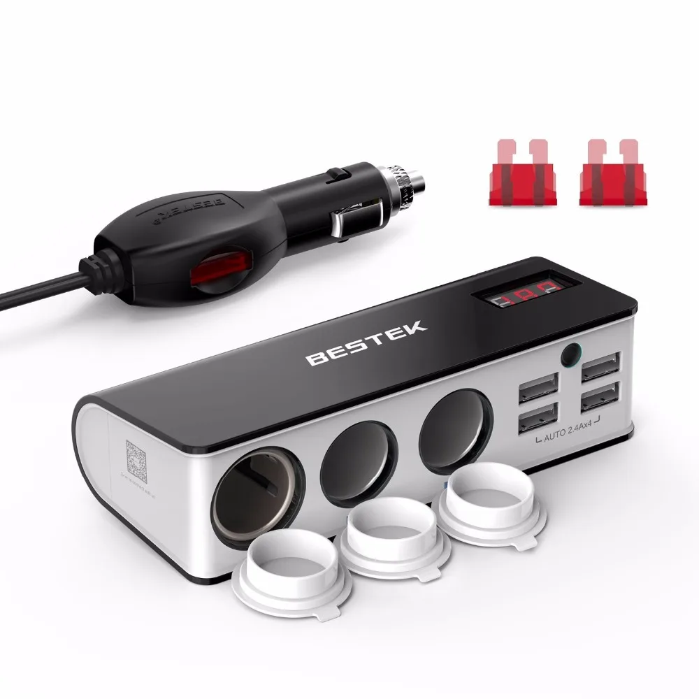 Bestek 12 В в/В 24 в автомобильный прикуриватель USB зарядное устройство 3 гнезда