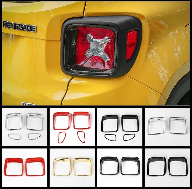 

Новинка для Jeep Renegade 2015, 2016, 2017, задняя фара, крышка задсветильник, отделка рамы, отделка крышки, 4 шт., модификация автомобиля