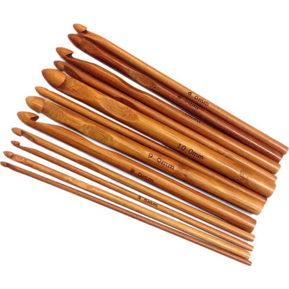 12 шт. свитер трикотажная круглая бамбуковая ручка крючки для вязания крючком