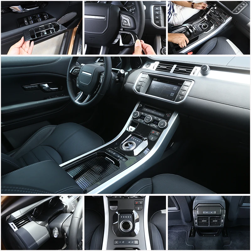 Углеродное волокно ABS пластиковые автомобильные аксессуары для Land Rover Range Rover Evoque 2012- внутренние молдинги крышка планки автозапчасти