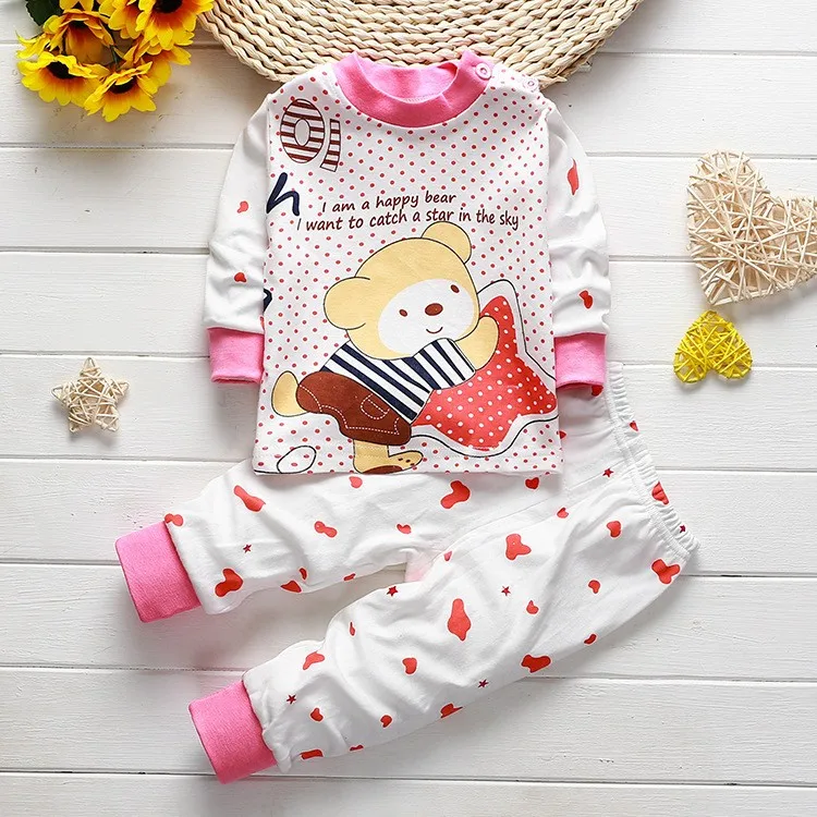 BibiCola Baby Underwear Clothing Set Shoulder Buckle 2Pcs Boy Girl Bear Clothes toddler kids tracksuit clothes | Детская одежда и