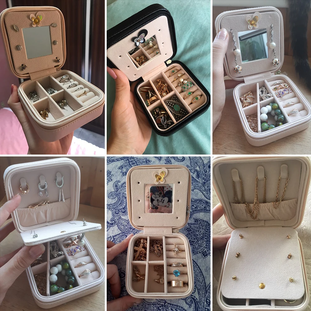 Christmas Portable Jewel Box Jewelry Organizer Cosmetic Makeup Earrings Necklace Ring Storage Case Gift | Дом и сад